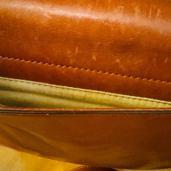 Fossil Brown Leather Memoir Novel Flap Crossbody Messenger Satchel Purse ZB5413 - Picture 6 of 14